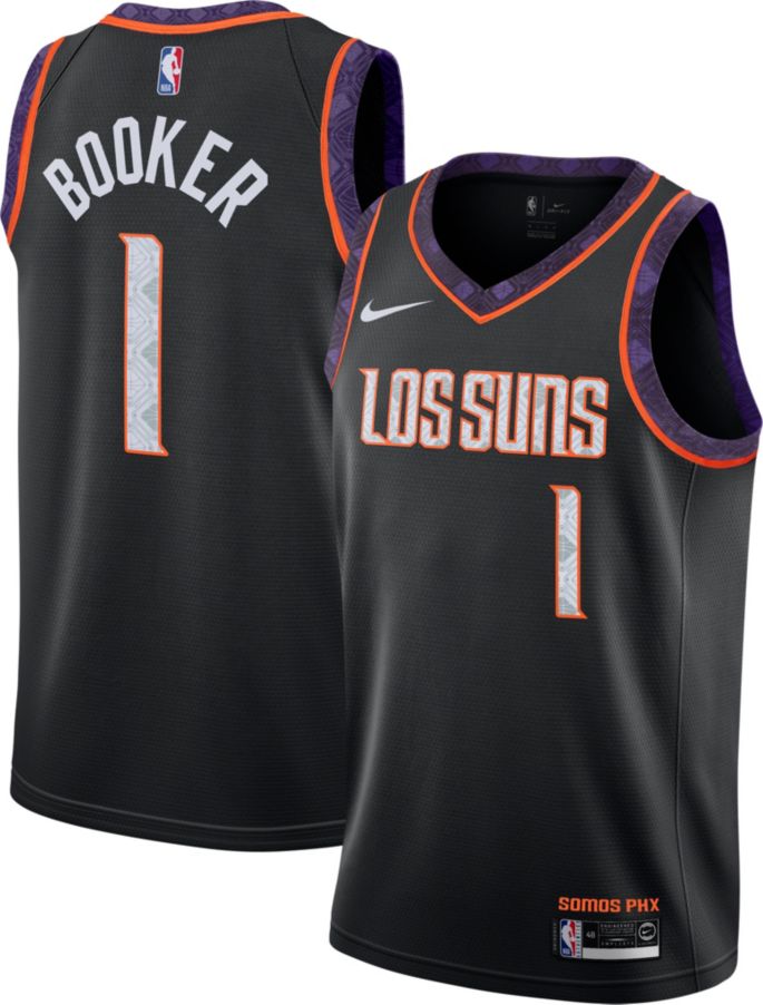 Men's Phoenix Suns #1 Devin Booker Black NBA City Edition Stitched Jersey